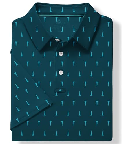 Mens Polo Shirts Short Sleeve Printed Quick‑Dry Golf Tops - image 4
