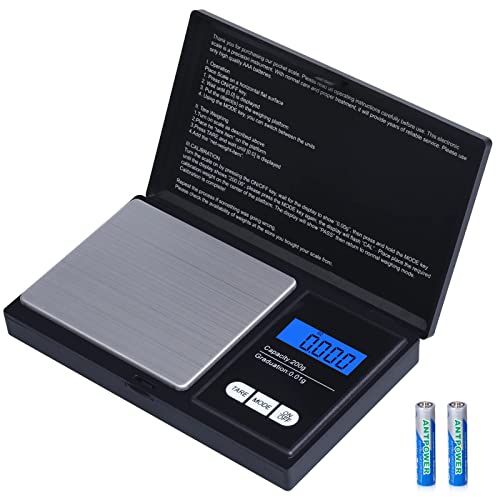 Zacro Digitale Küchenwaage, tragbare Taschenwaage, 200 g x 0,01 g, Mini-Waage, Schmuckwaage mit LCD-Display, Batterien im Lieferumfang enthalten Zacro Digitale Küchenwaage, tragbare Taschenwaage, 200 g x 0,01 g, Mini-Waage, Schmuckwaage mit LCD-Display, Batterien im Lieferumfang enthalten