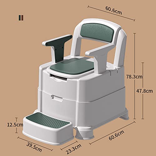 Silla sanitaria para adultos mayor, silla portátil para inodoro, uso dual para dormitorio y cuclillas miniatura 2