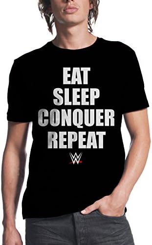 WWE Brock Lesnar Eat Sleep Conquer Repeat Mens Black T-shirt M