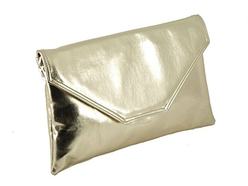 Sac à main sac d'épaule large stylé or pour soulager l'épaule, pochette métallique