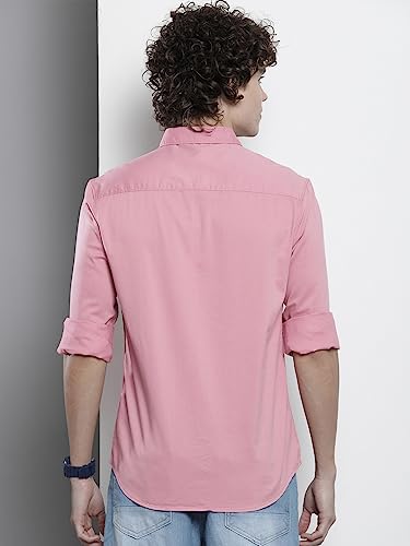 Image of The Indian Garage Co Men Slim Fit Solid Full Sleeves Spread Collar Casual Shirt