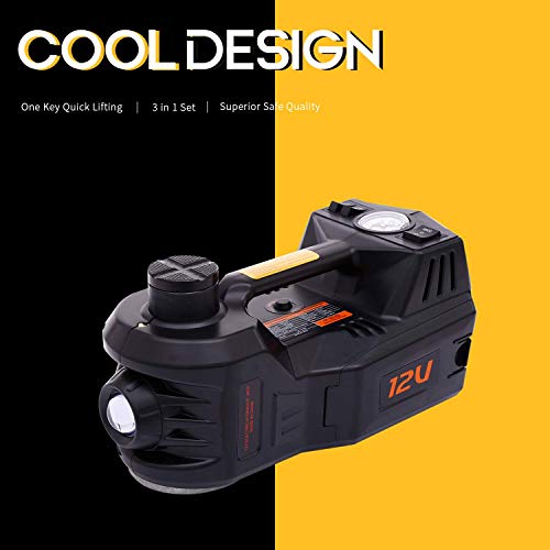 Trihelper Car Jack Hydraulic Jack – 5 Ton Electric Car Jack Stand Three In One Car Jack Kit For Sedans Suv Car Lift Floor Jack For Tire Change And Road Emergencies With Integrated Tire Pump (Black) #TOP7