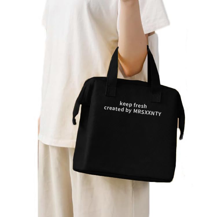 ランチワイヤーバッグ 保冷バッグ 保冷ランチバッグ 撥水 抗菌おしゃれ クーラーバッグ がま口 ランチバッグ 縦型 ランチバック お弁当 飲み物 お弁当袋 ペットボトル 水筒 大きめ 大容量 保温 メンズ キッズ クルール シンプル 無地 (ブラック)