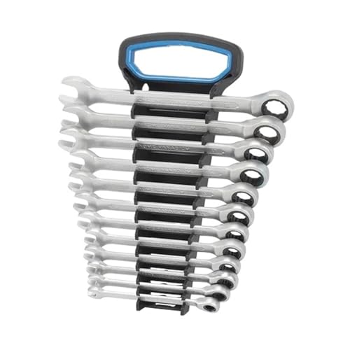 Ratchet Wrench Set 12Pcs Car Ratchet Spanner Wrench Tool Set Universal Hand Tools Socket Dull/Mirror Polished with Rack Widely Application