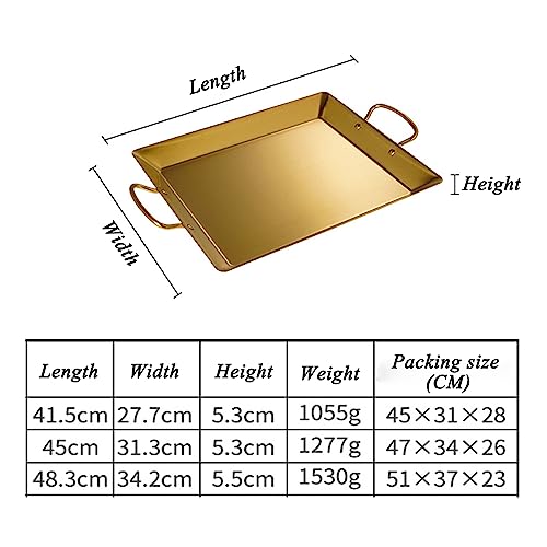 Poêle à paella rectangulaire en acier inoxydable argenté pour présentation chic - 8