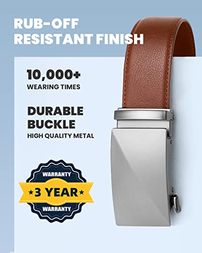 Image of Zitahli Belt Men,Leather Ratchet Belt for Men Dress Casual Every Day with Adjustable Buckle,Trim to Fit For Gift
