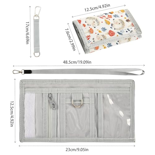 ALAZA Kids Wallets for Boys Girls Toddler Trifold Wallet Children Small Hedgehogs Mushroom with Zipper Coin Pocket3