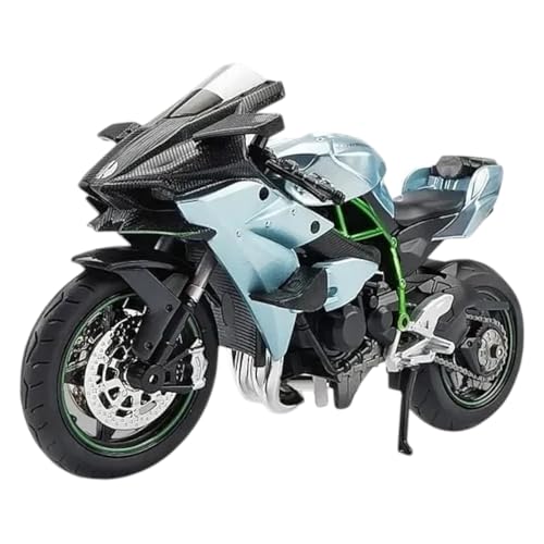 Image of Metal Kawasaki Ninja H2R Motorcycle Model (Gray), 3+ Years