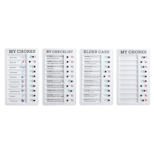 My Chores Elder Care RV Checklist Self DIY Removível Gráfico de Rotina Deslizante, 4pcs Gráfico de T