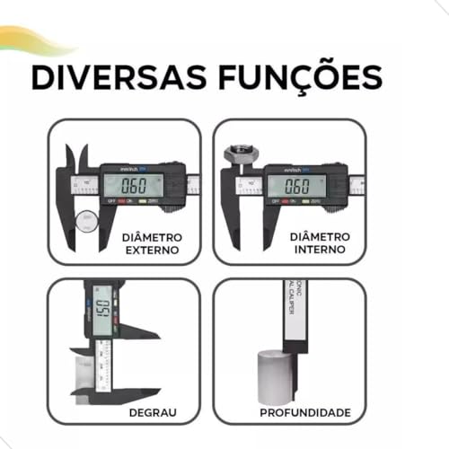 Paquimetro Digital de Alta Precisão 150mm Profissional Display Eletrônico Lcd Medição Precisa Premiu