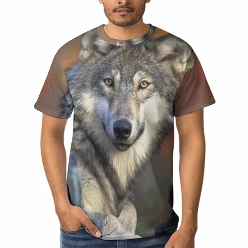 Tee shirt loup homme manches courtes résistant au lavage et confortable