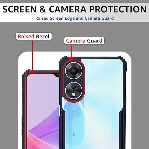 Image of CEDO Backcover for Oppo A78 (5G) | Camera Protection Shockproof Bumper-Edge | Acrylic Crystal Clear 360 Degree Protection TPU+PC | Transparent Eagle Back Case Cover (Blue)