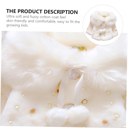 Fashion Girls Furry Collar Cape Coat Thick Cotton Outwear for Daily Wear and Parties Suitable for Ages Years4