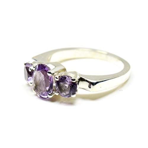 Bague améthyste argent massif chakra et pierre de naissance - 4