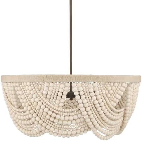 Hunter - Autumndale 6-Light Matte Bronze, Large Chandelier, Dimmable, Transitional Style, Basket Shaped, for Bedrooms, Kitchens, Dining, Living Rooms - 48189