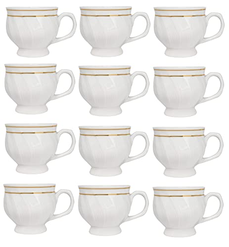 AMAZECART Bone China Tea & Coffee Cups Set of 12 Pieces (150 ml),Gold Line (B0779GSNRL) Amazon Price History, Amazon Price Tracker