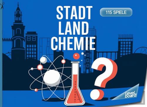 Stadt, Land, Chemie - 115 Spiele: Stadt, Land, Fluss Chemie - Spielblock für Chemiker | Geschenkidee Chemiestudent - Quiz Spiel Chemie