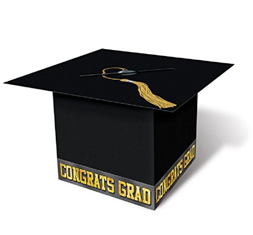 Grad Cap Card Box (black) Party Accessory  (1 count) (1/Pkg)