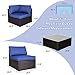 Peach Tree Outdoor Furniture All-Weather Sectional Wicker Sofa Set 7 PCs Patio Rattan Clearance with Washable Cushions and Coffee Table, Backyard, Pool