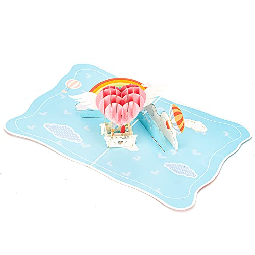 Hot Air Balloon Pop Up Anniversary Card, Wedding Happy Anniversary Pop Up Card, 3D Greeting Card Thinking Of You Card For Lover, Couple, Husband, Wife, Girlfriend, Boyfriend, Women, Men #TOP3