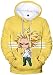 FLYCHEN Homme My Hero Academia Sweats à Capuche 3D Mignon Logo Fans imprimé Classique My Hero Academia(Jaune 4251, M)