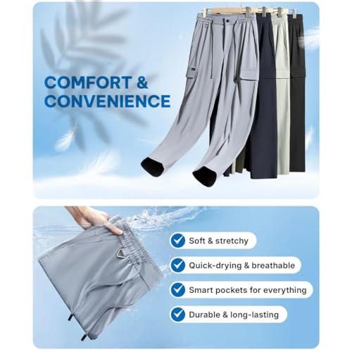 Risacharm Pants for Men, Comforflex - Men's Multi-Pocket Stretch Comfort Outdoor Casual Pants, Quick Dry Cargo Pant2