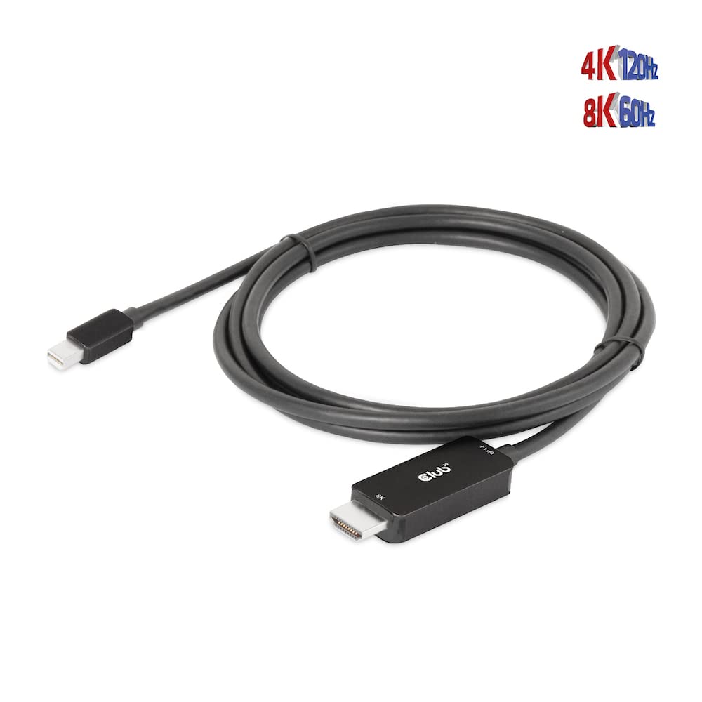 Club 3D CAC-1187 MiniDisplayPort ™ 1.4 na HDMI™ 4K120Hz lub 8K60Hz HDR10+ kabel 1,8 m szt./szt.