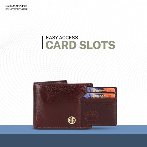 HAMMONDS FLYCATCHER Wallet for Men Leather Original, Mens Wallet, Leather Wallets for Men Stylish, Bi-Fold Wallets for Man, 6 Card Slots, Easy Access Card Slots, Coin Pocket, Gift for Mens - Brown 4 41fwtesCeoL