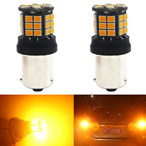 AMAZENAR Paquete de 2-1056 BAU15S 7507 12496 1156PY PY21W Ámbar/Amarillo No Polaridad 2835 39-SMD 9-30V LED Luces de Repuesto para Luces de Giro Luces de Estacionamiento Luces Traseras