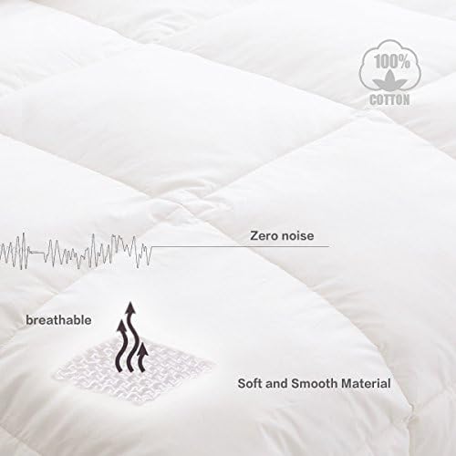 Single Bed Duvet - Luxury White Goose Feather & Down Duvet / Quilt, 13.5 Tog, 100% Cotton Shell, Anti-dust mite & Feather-proof Fabric Anti-allergen