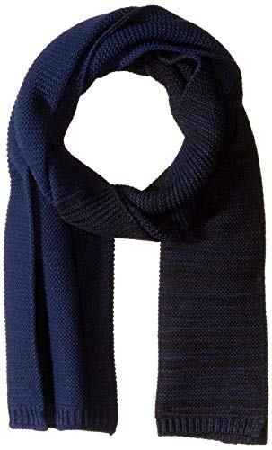 Steve Madden Men's Striped Waffle Scarf, Blue, One Size