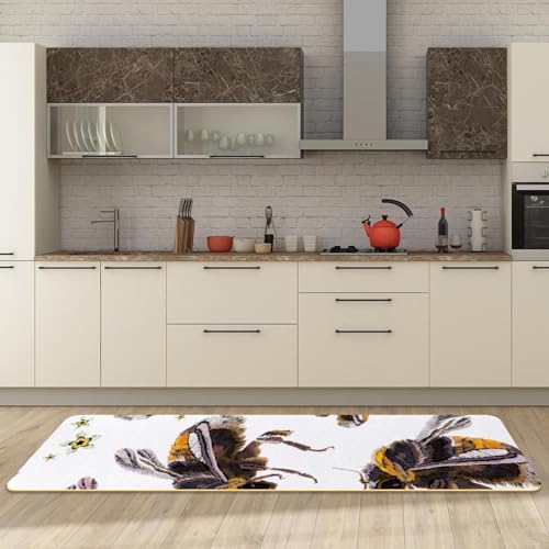 Alfombrillas de cocina antideslizantes y lavables de diseño floral absorbente, 2 uds 3