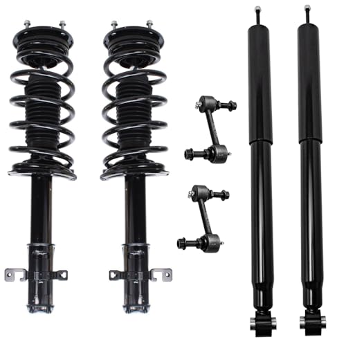 Image of Detroit Axle - 6pc Struts Shocks Kit for Ford 2007-2010 Edge Lincoln MKX, Front Struts with Coil Spring Assembly Sway Bar End Links Rear Shock Absorbers 2008 2009 Replacement Suspension Kit