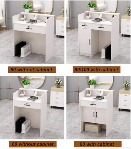 Moderner Rezeptionsschreibtisch mit abschließbaren Schubladen, Kleiner Frontschalter für den Büro-Einzelhandel, Kabelmanagement-Hütte, platzsparender Checkout-Tisch, einfache Montage