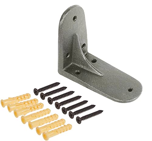 Nach Cast Iron Industrial Antique Metal Shelf Bracket, Heavy Duty Wall Mount Shelving Bracket, L Bracket For Shelves, Small 3.54 X 2.75 X 1.77Inch, Diy, 4 Pack, Hardware Included, Js-90-423Ams #TOP4