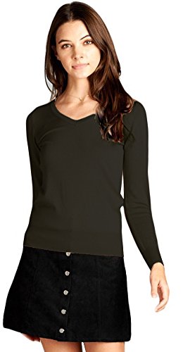 Image of ToBeInStyle Women's Classic Long Sleeve V-Neck Pullover Sweater