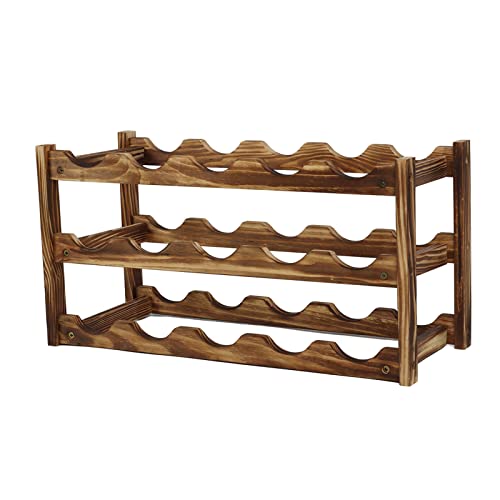 Soporte para botellas de vino de madera de 3 capas 15 botellas miniatura 1