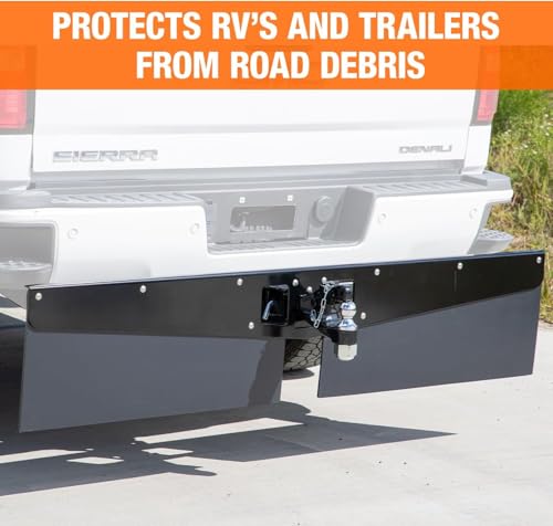 Image of Buyers Products 8597215 No Drill Hitch Mounted Mud Flaps, 15 Inch