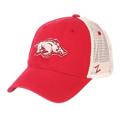 NCAA Zephyr Arkansas Razorbacks Mens University Relaxed Hat, Adjustable, Team Color/Stone