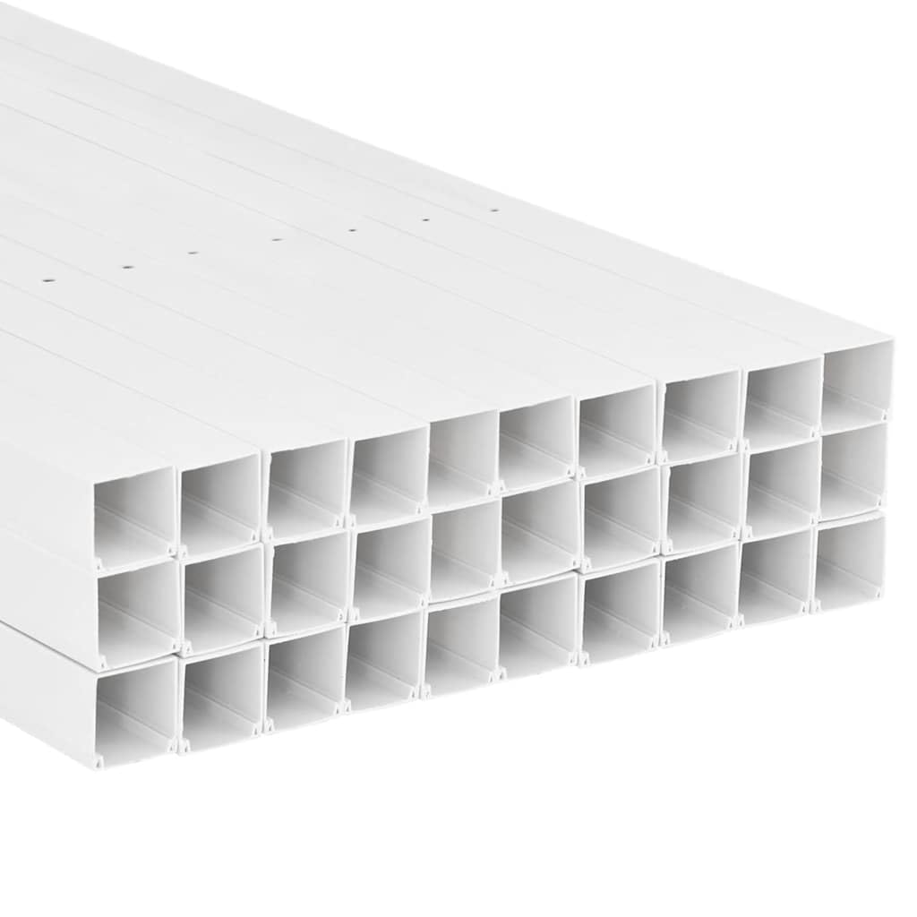 Mangloder Tubos de instalación 33 x 33 mm 30 m PVC Canaleta de Cable Gestión de Cable Gestión de Cable Caja Caja de Cable Espiral de Cable Bandeja de Cable para Oficina y Hogar, Versátil, Resistente
