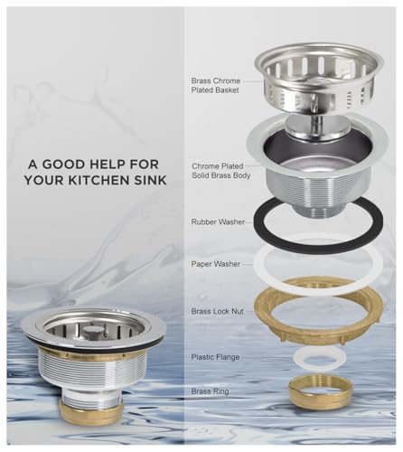 Ensamble Filtro y Tapón para Fregadero 3.5" Acero Inox miniatura 5