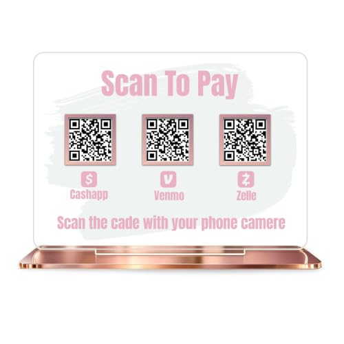 Support QR réseaux sociaux en acrylique transparent pour comptoir et bureau