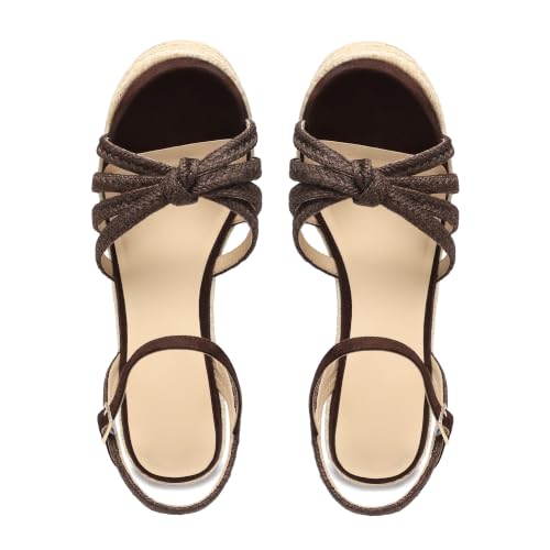Image of VICKI.VICKI Wedges for Women Platform Sandals Wedge Heels for Sandals Comfortable Summer Espadrille Shoes Ankle Strap&Open Toe