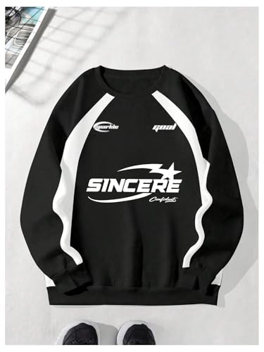 Men's Graphic Sweatshirts Color Block Long Sleeve Crewneck Pullovers Streetwear3