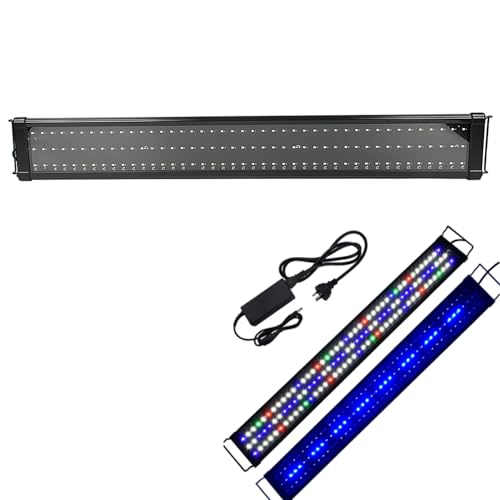 XUANYU Rampe LED Étanche avec Contrôleur pour Aquarium 90-110 cm, Lampe LED Aquarium à Spectre Complet pour Plantes d’Aquarium d'eau Douce et Salée, 25 W
