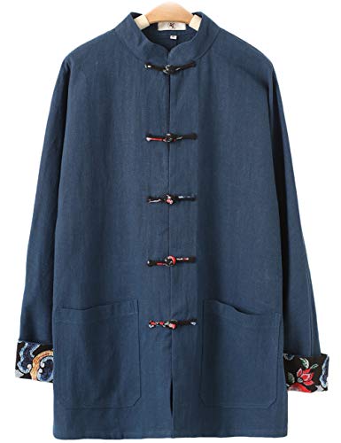 Men's Martial Arts Kung Fu Jacket Casual Shirt Chinese Traditional Style Tang Suit2