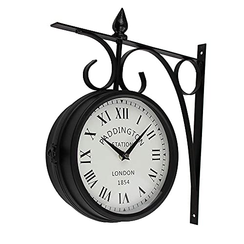 Horloge murale d'extérieur vintage double face pour habiller un mur extérieur vide
