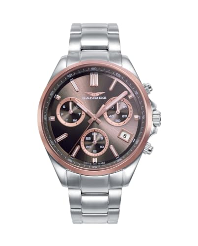 Sandoz Reloj Hombre 83003 17   Acero Plateado Esfera Marrón 42mm