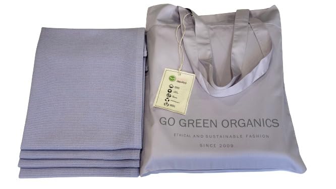 GO GREEN ORGANICSWaffle Hand Towels Pack of 4, 20X29 INCHES, 100% Natural Organic Cotton GOTS Certified (LANGUID Lavender) Super ABSORBANT & Quick Dry, NO SOFTENERS, Environment Friendly